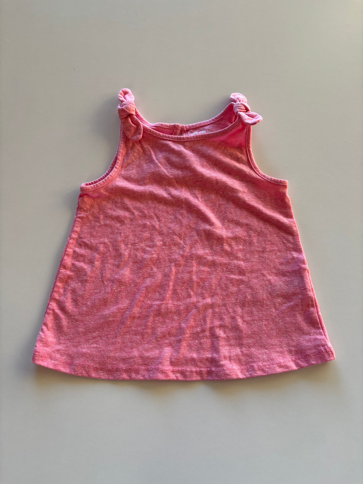 Pink Tank with Faux Tie Straps