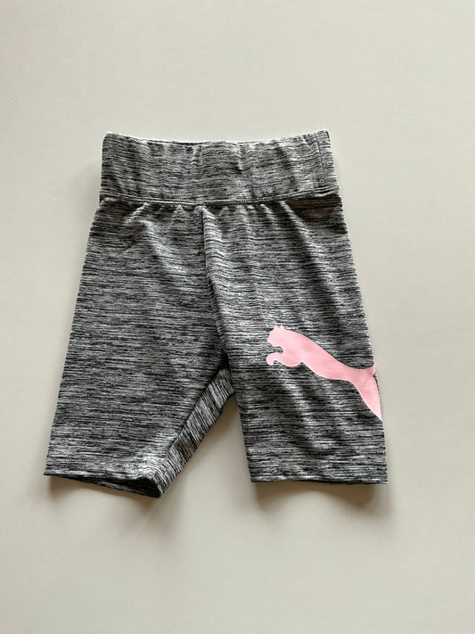 Grey Melange & Pink Puma Athletic Shorts