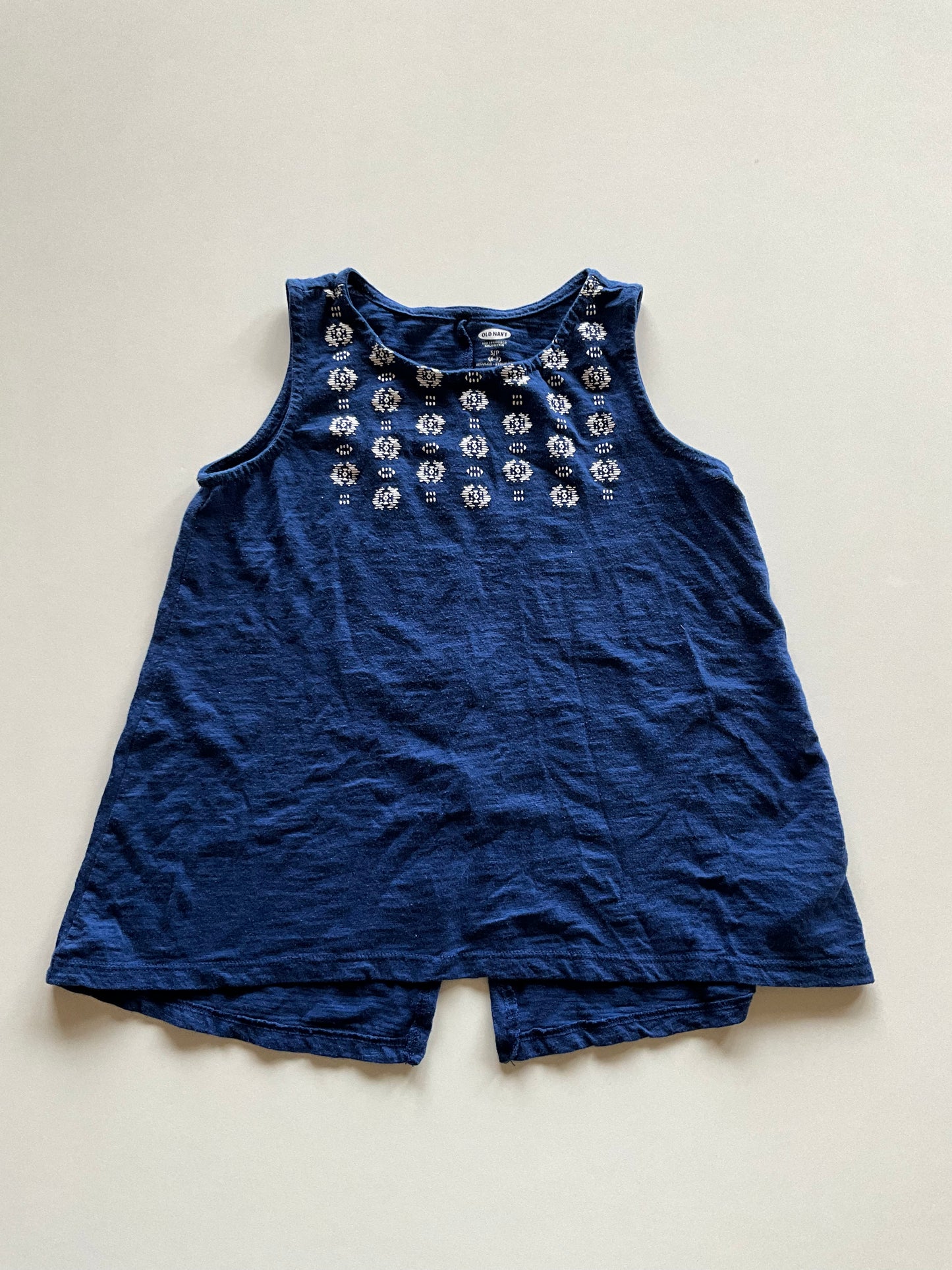 Blue with White Embellishments Tank