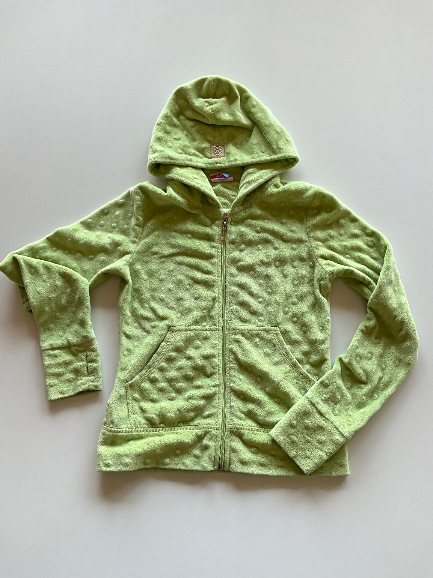 Lime Minky Zip Up Hoodie