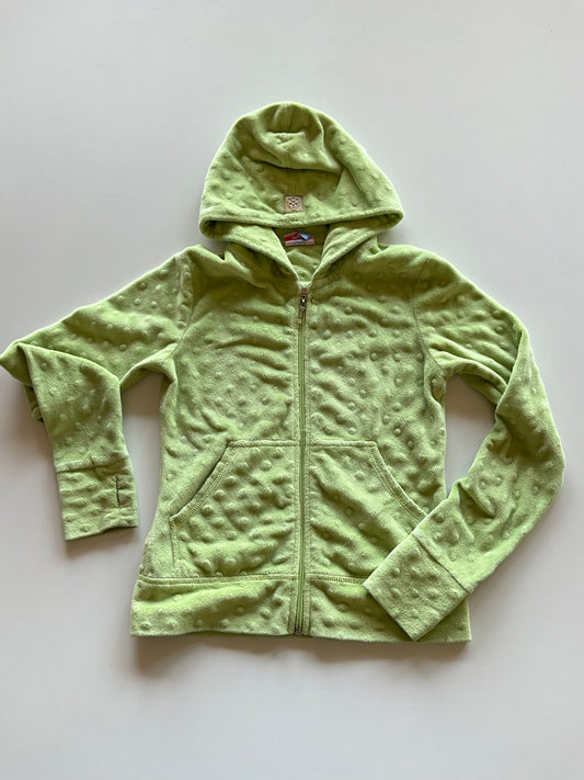 Lime Minky Zip Up Hoodie