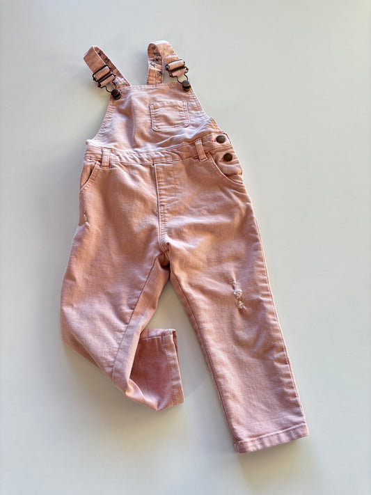 Distressed Pink Overalls