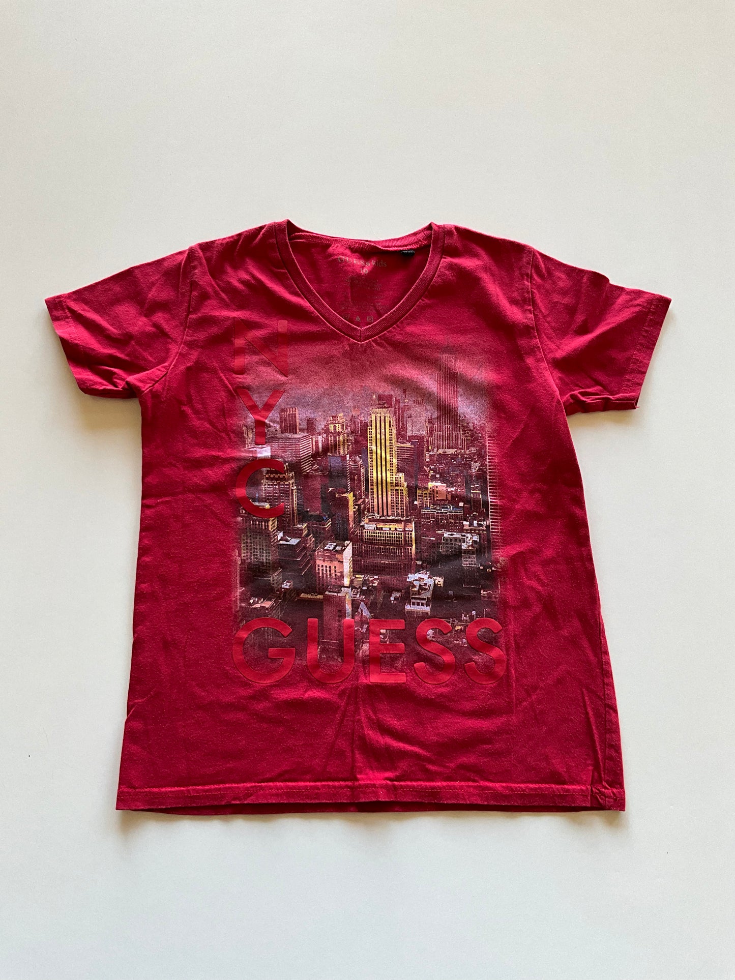 Red NYC V-Neck Tee