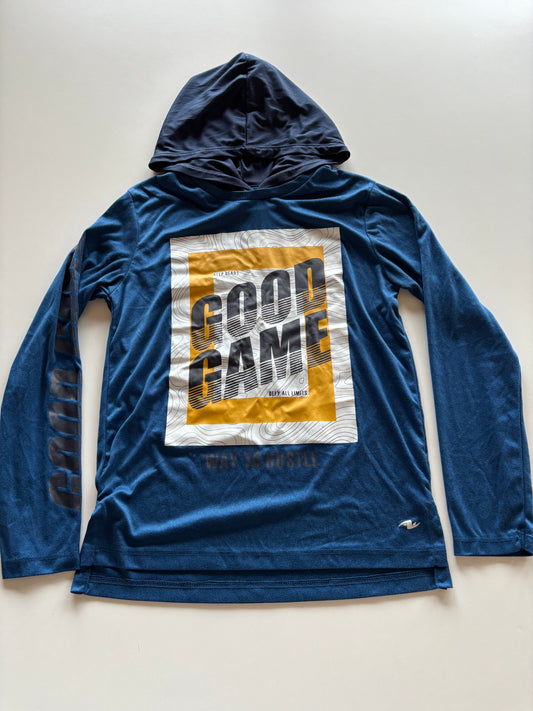 Blue Hooded Good Game Shirt