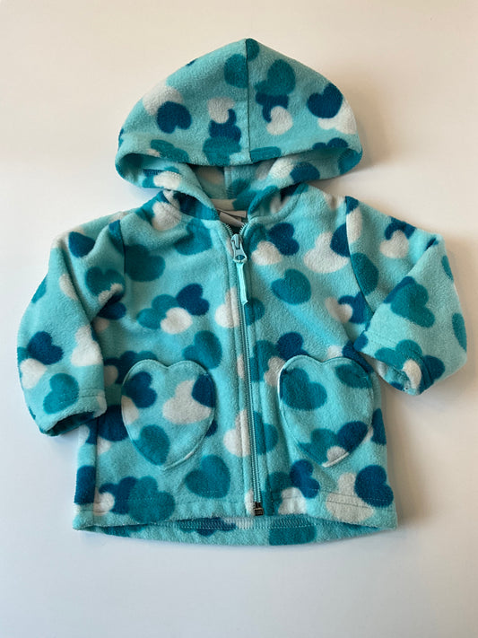 Blue Fleece Heart Zip Up