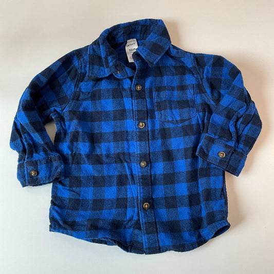 Blue Plaid Flannel Button Up