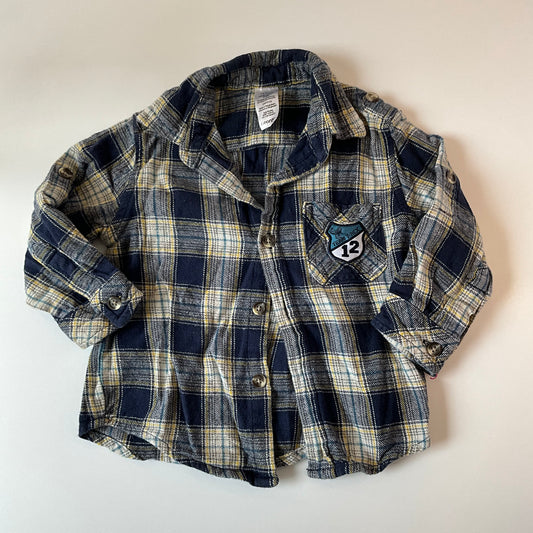 Blue & Yellow Flannel Button Up