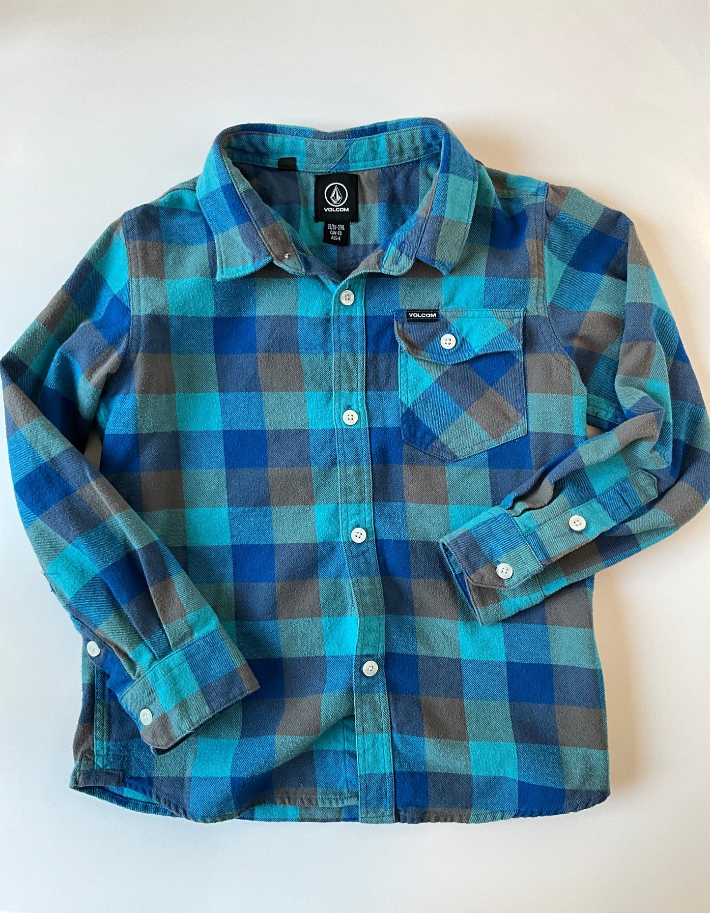 Volcolm Blue Plaid Flannel