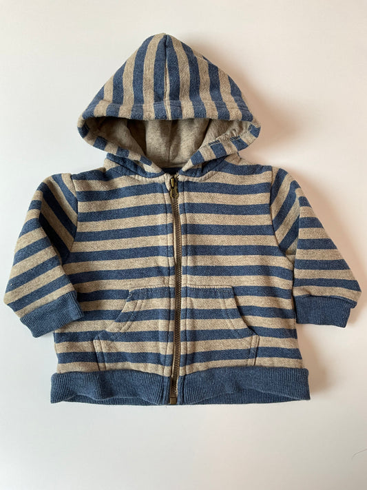 Tan & Blue Striped Zip Up