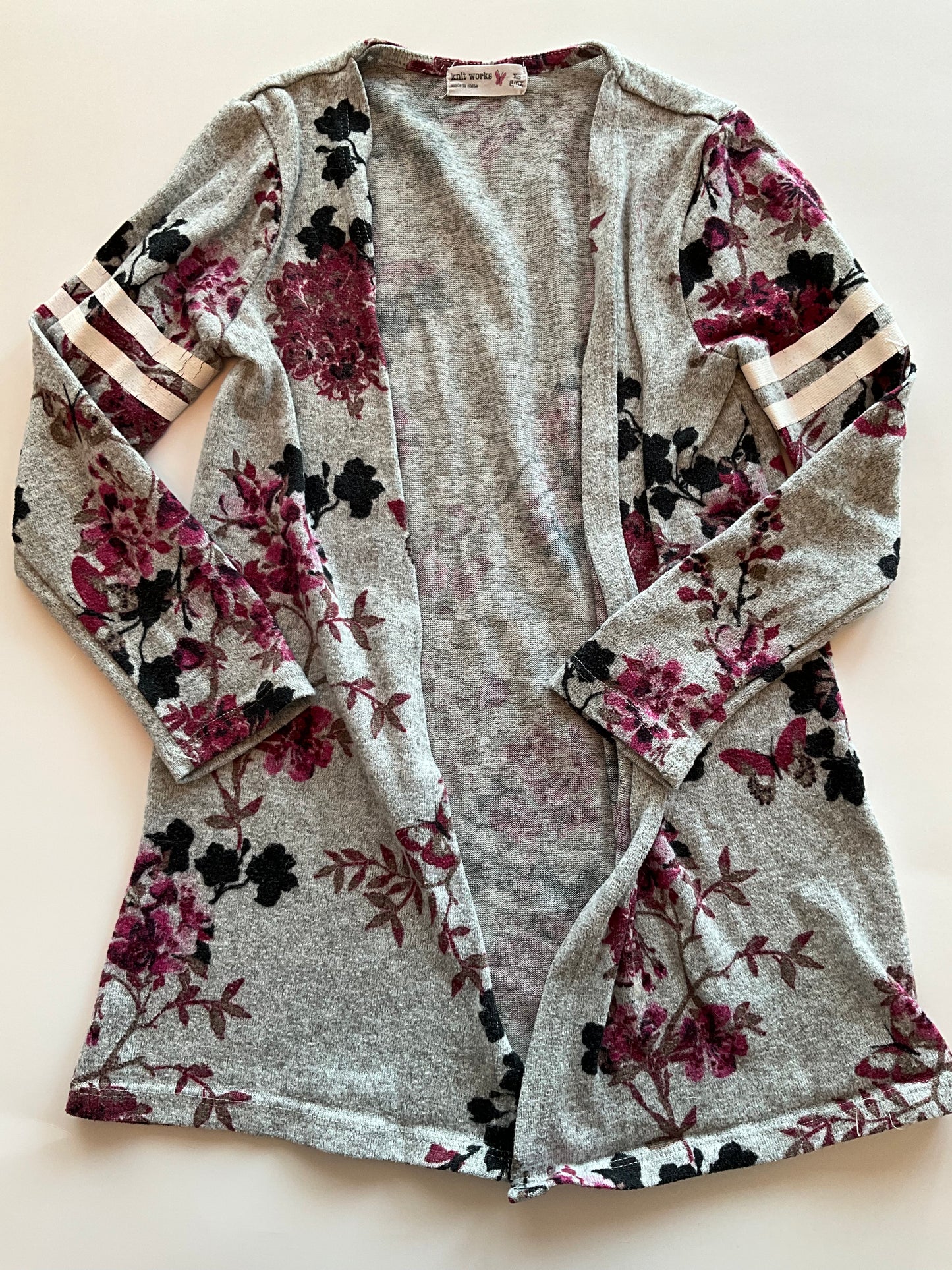 Floral Open Front Cardigan