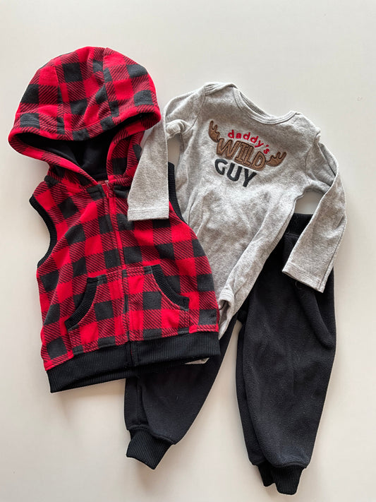 3pc Fleece Plaid Set