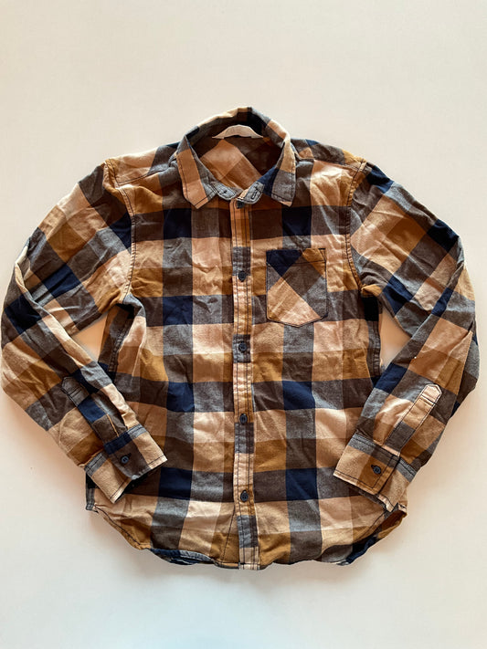Brown & Blue Plaid Button Up