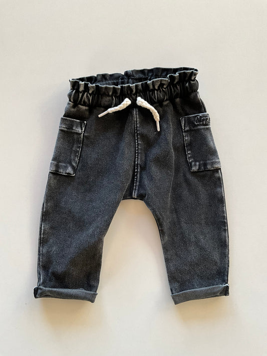 Stretchy Black Denim Joggers