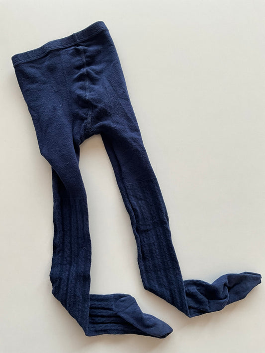Textured Navy Blue Tights