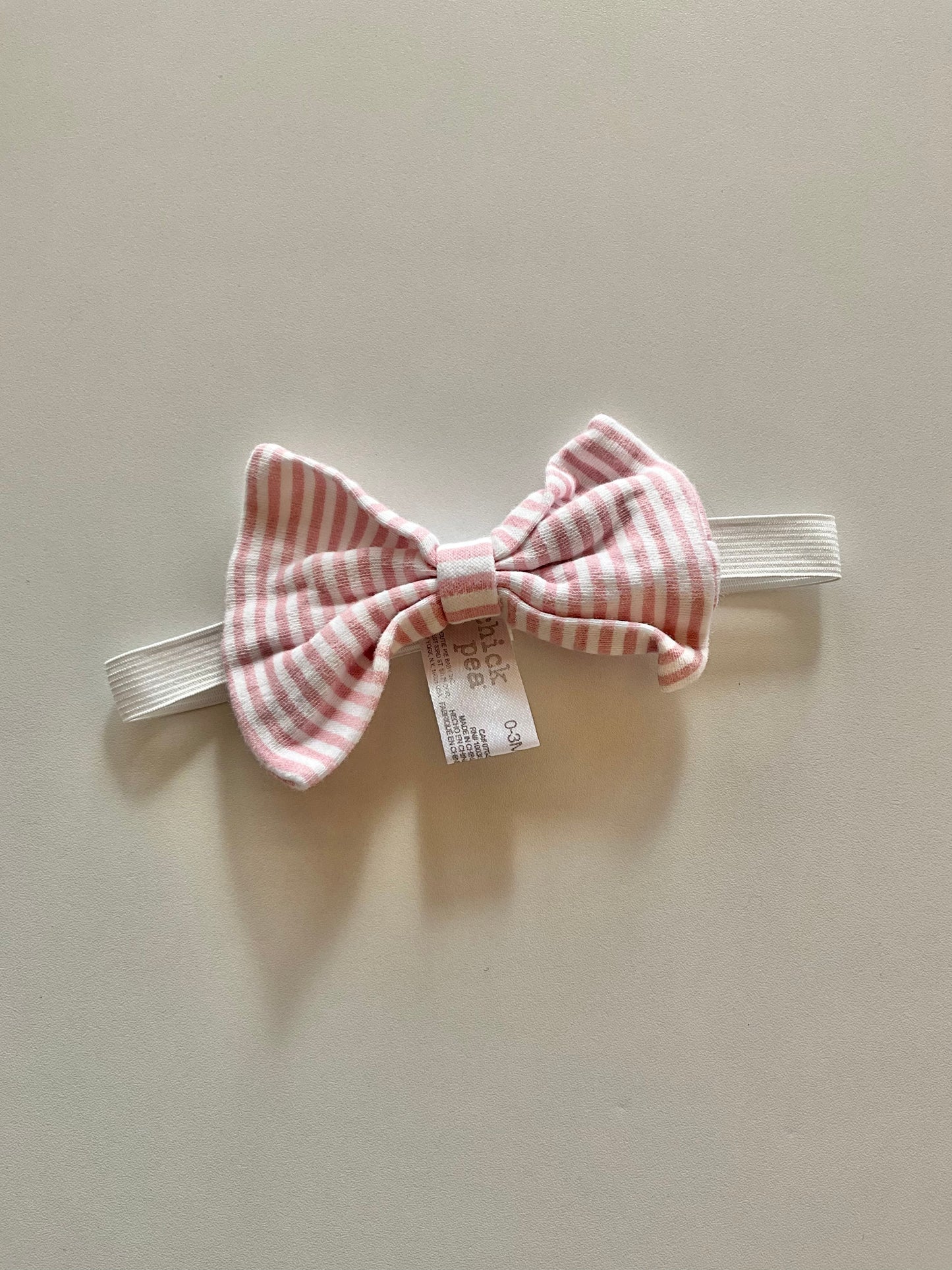 Striped Pink Bow Headband