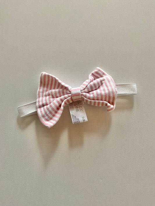 Striped Pink Bow Headband