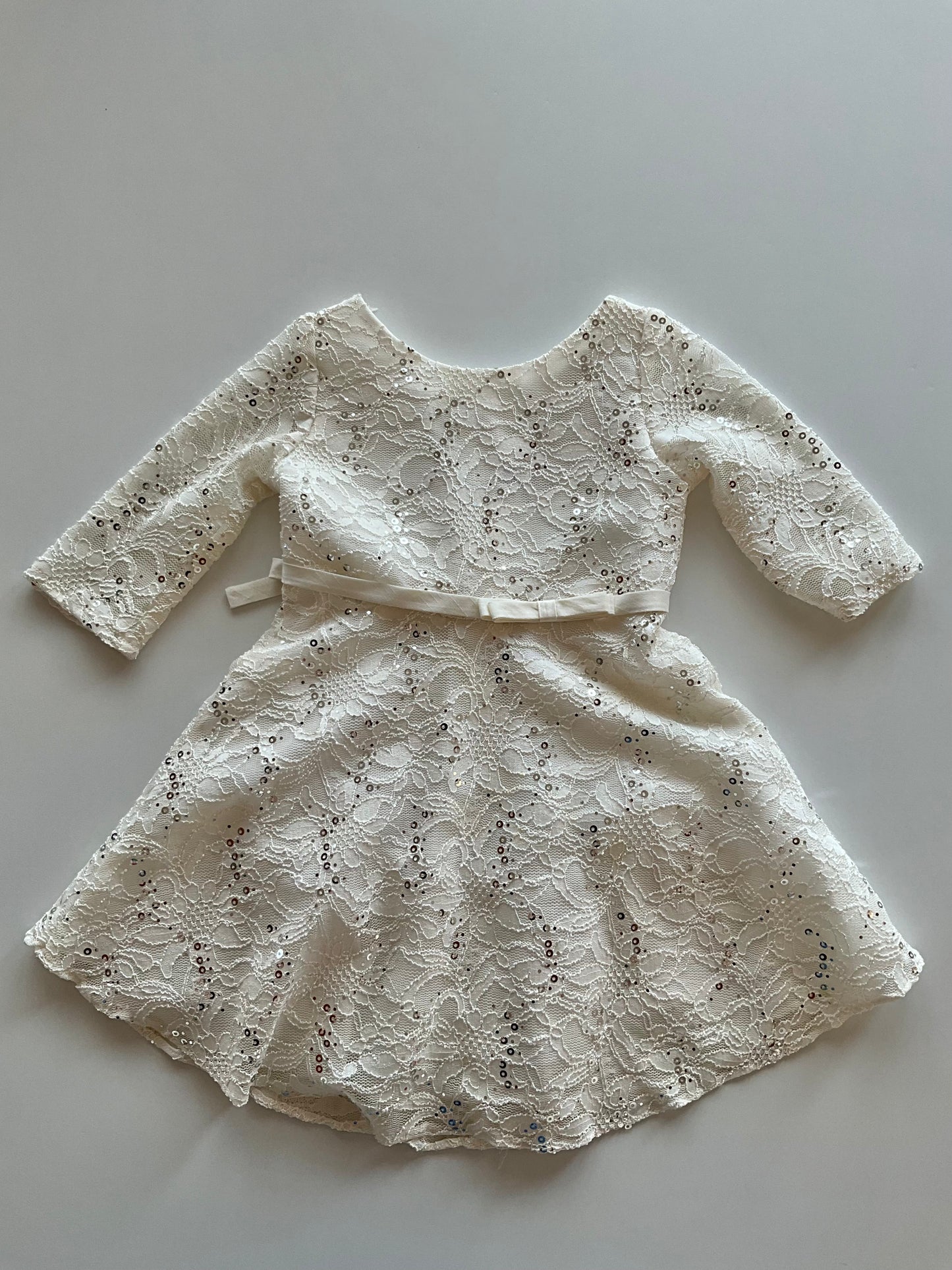 White Lace Dress with Sequins