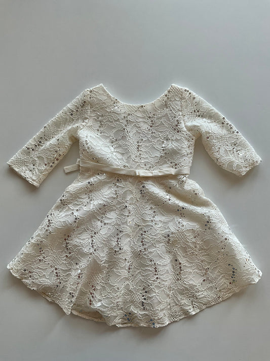White Lace Dress with Sequins