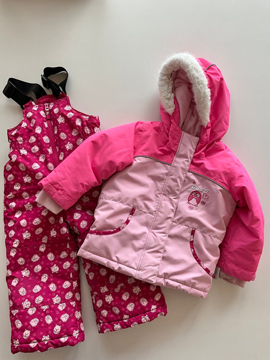 2pc Pink Penguin Snow Suit
