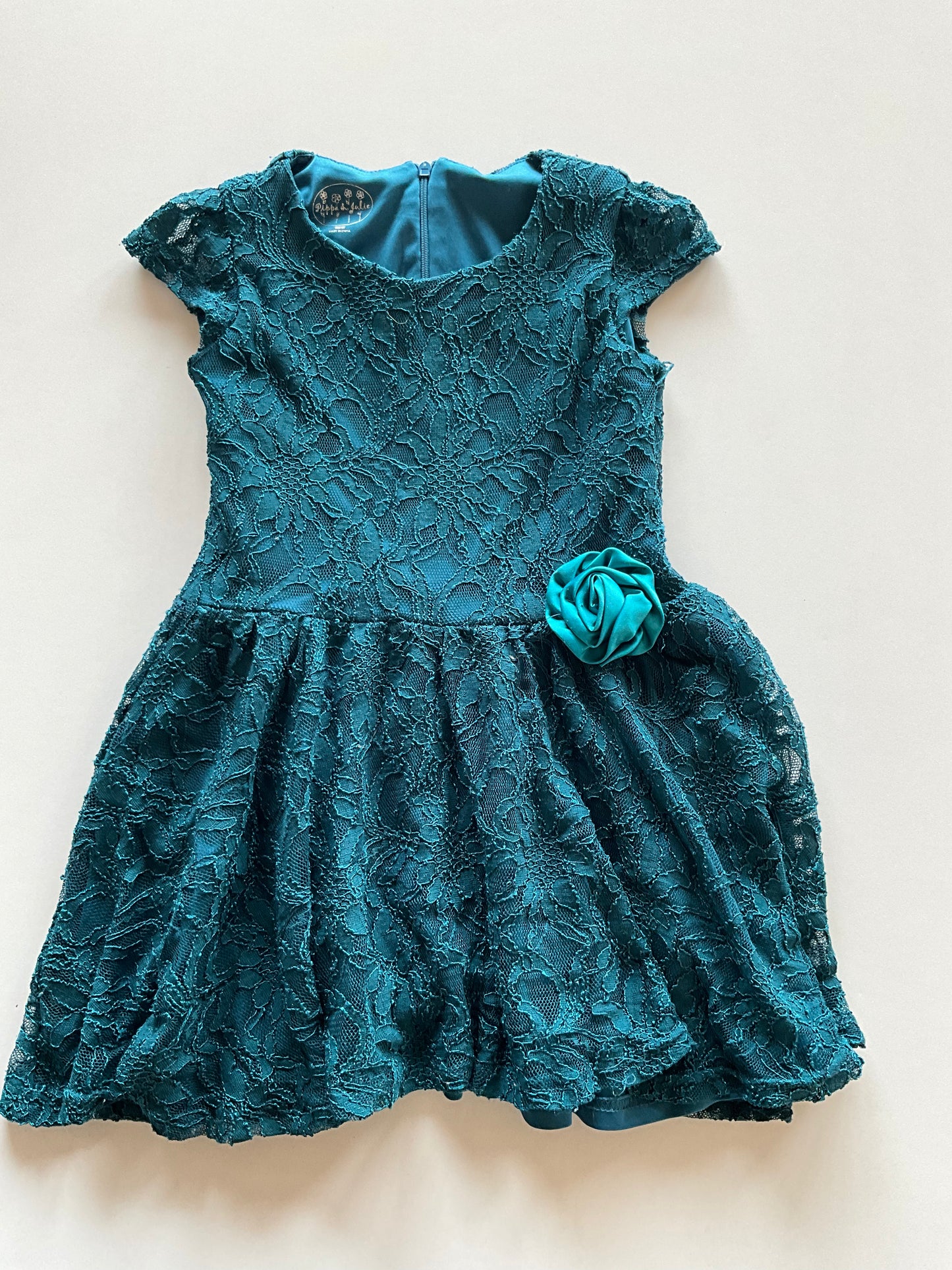 Turquoise Lace Party Dress