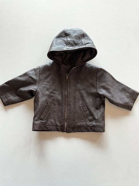 Brown "Leather" Bomber Jacket
