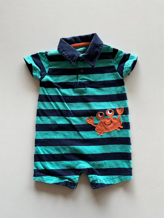 Striped Crab Shorts Onesie