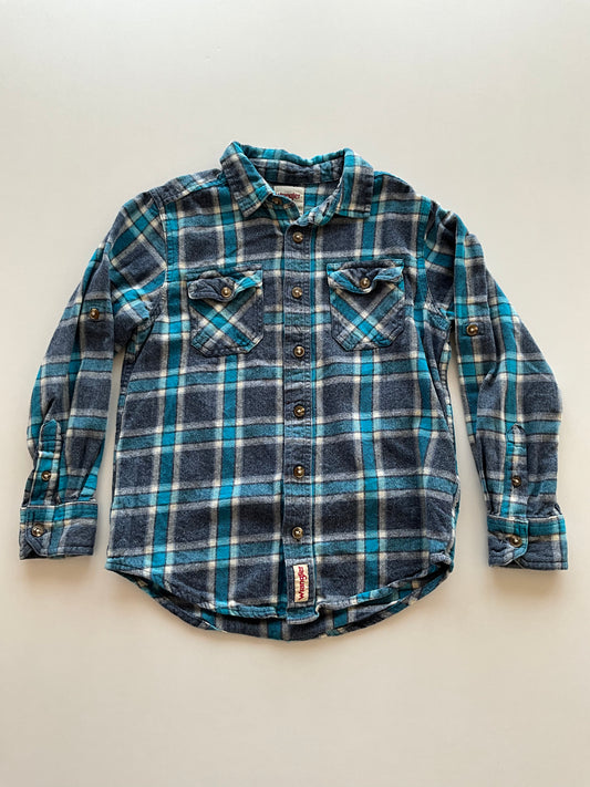 Wrangler Blue Plaid Flannel Shirt