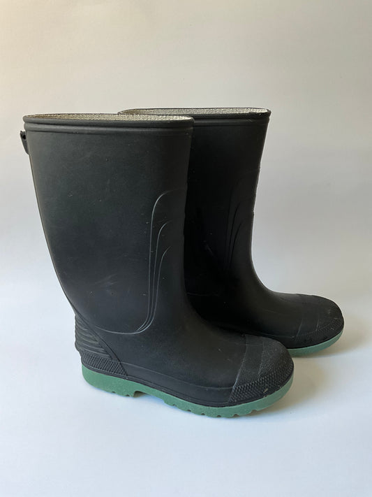 Black & Green Rubber Boots - size 2