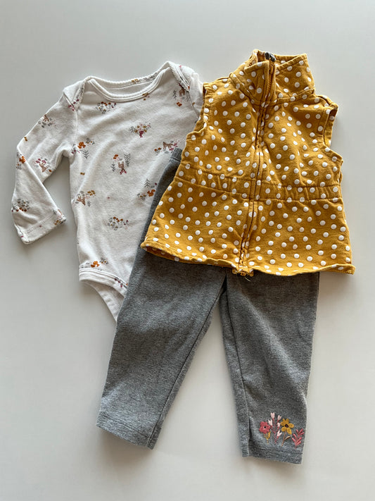 3pc Yellow Vest Set