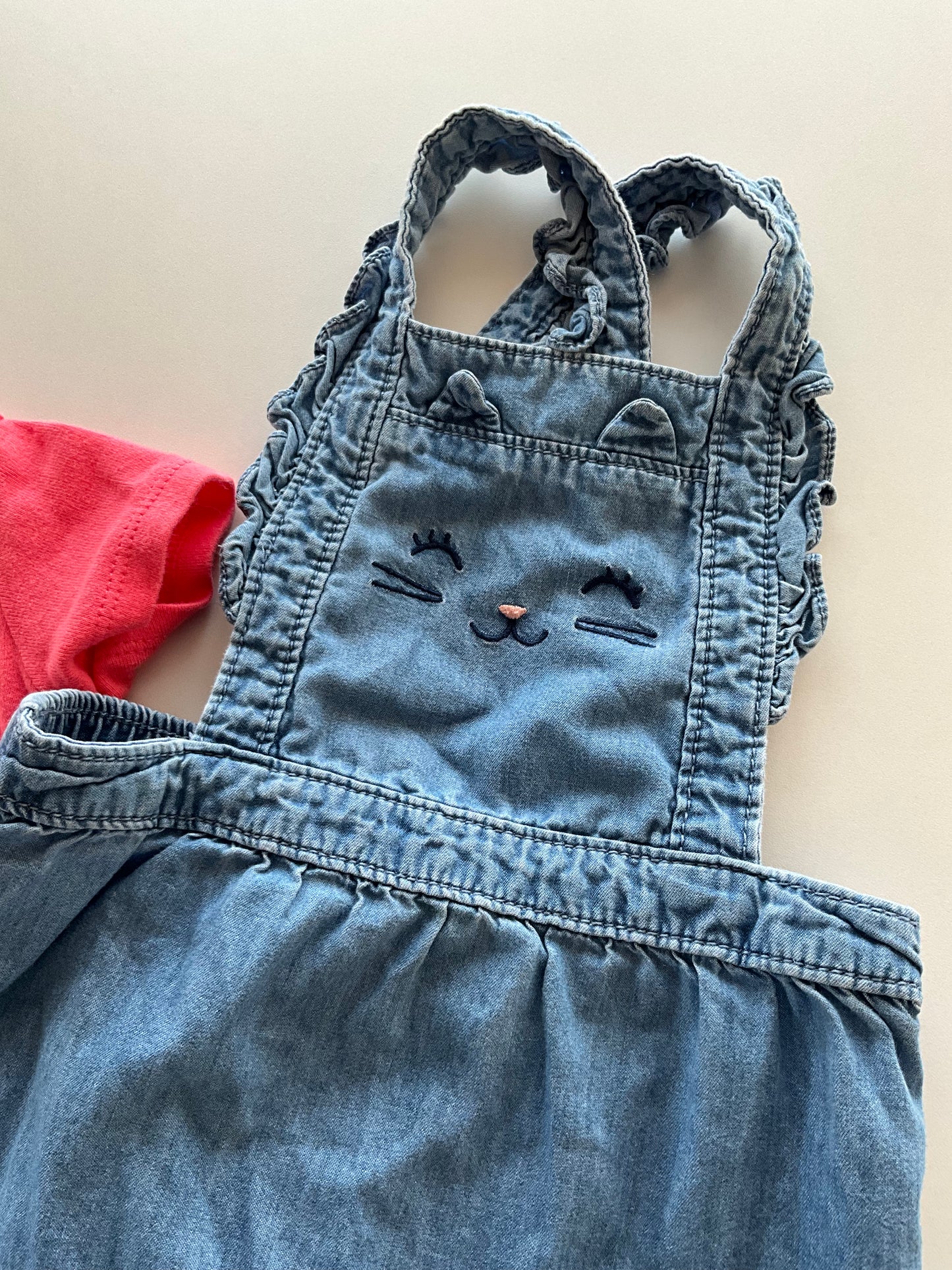 2pc Cat Overalls & Onesie
