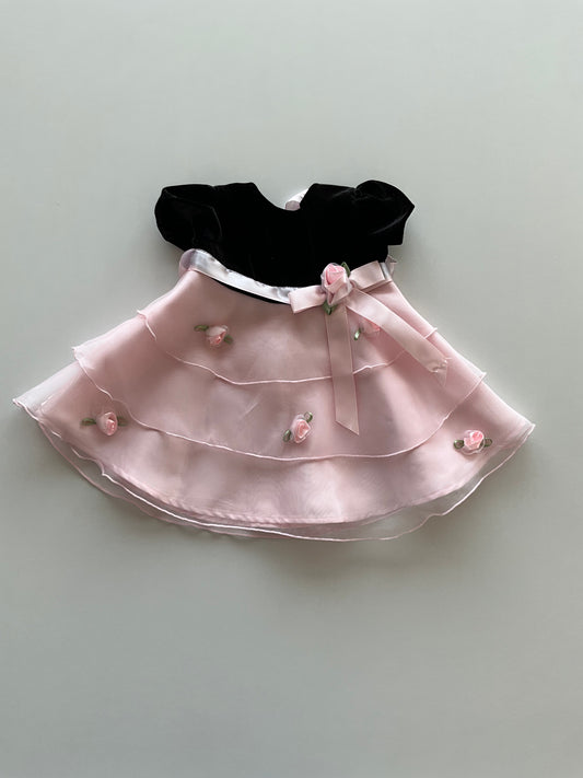 Black and Pink Roses Dress