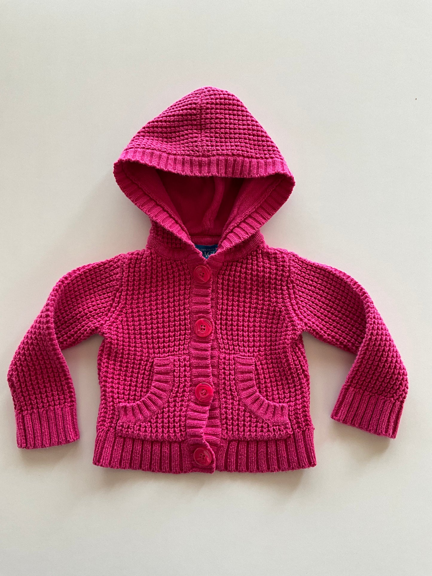 Pink Knit Hooded Sweater