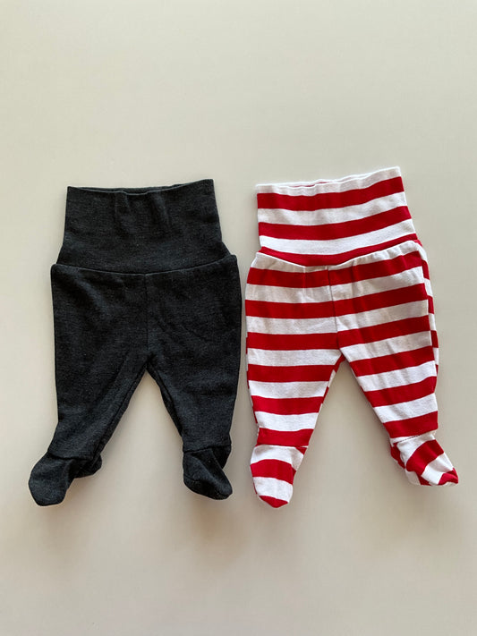 2 Pairs Footed Pants