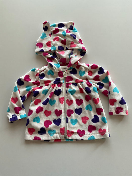 Fleece Heart Zip Up Hoodie
