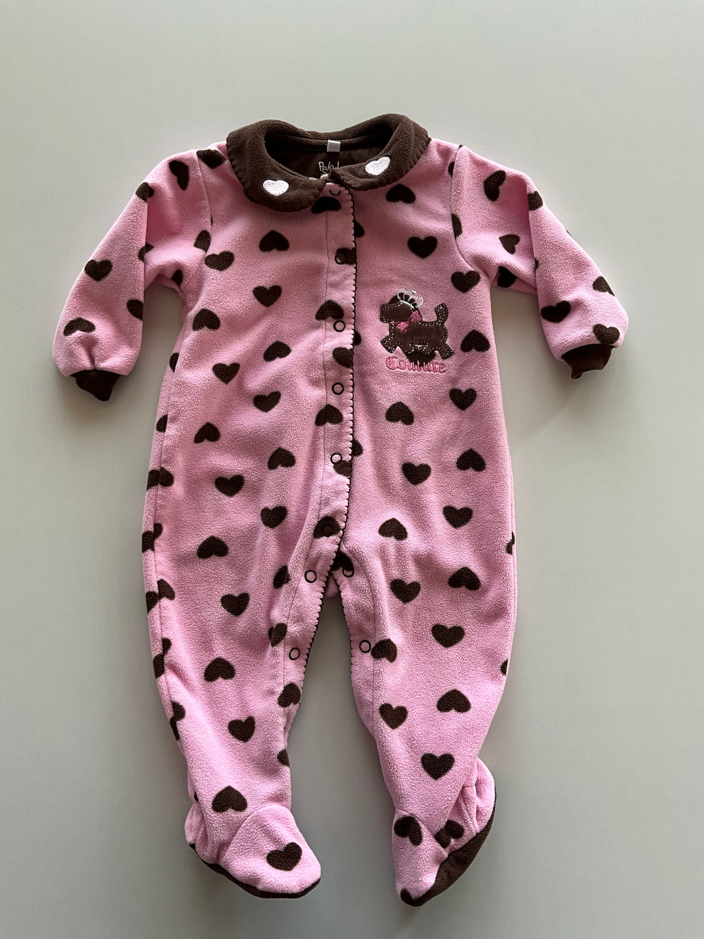 Brown and Pink Fleece Sleeper