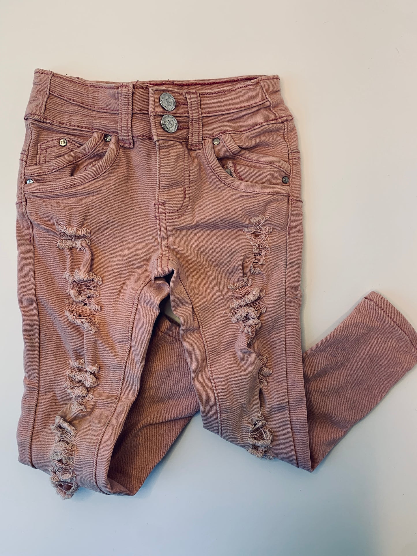 Distressed Pink Denim Pants